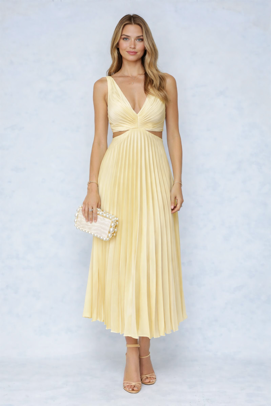 Vestido Midi Plisado Solsticio