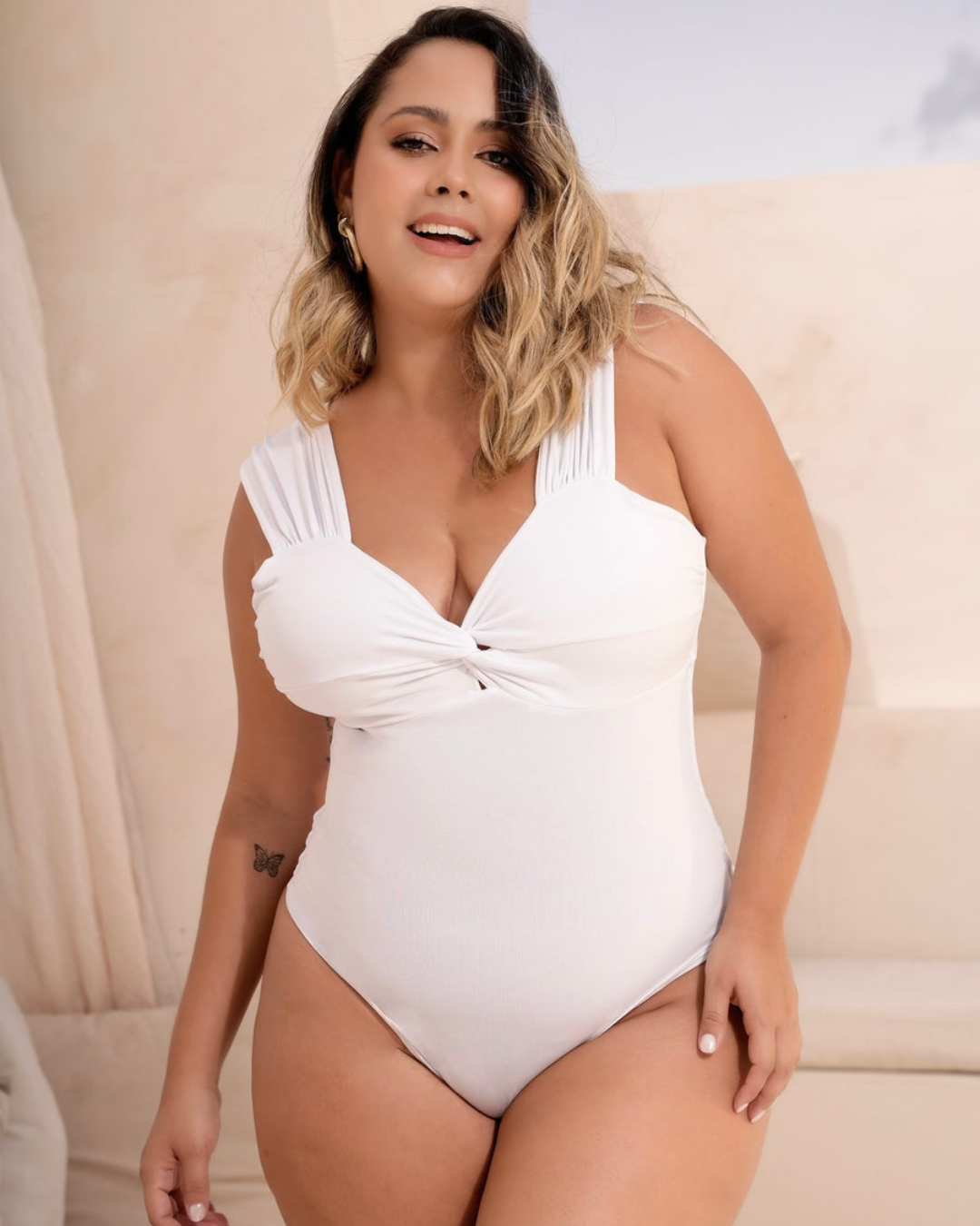 Body Tanga Adelgazante con Pliegues