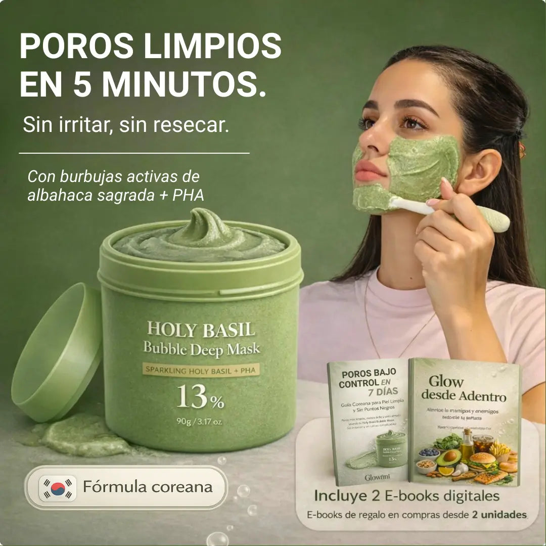 Mascarilla Facial de Burbujas de Albahaca Sagrada