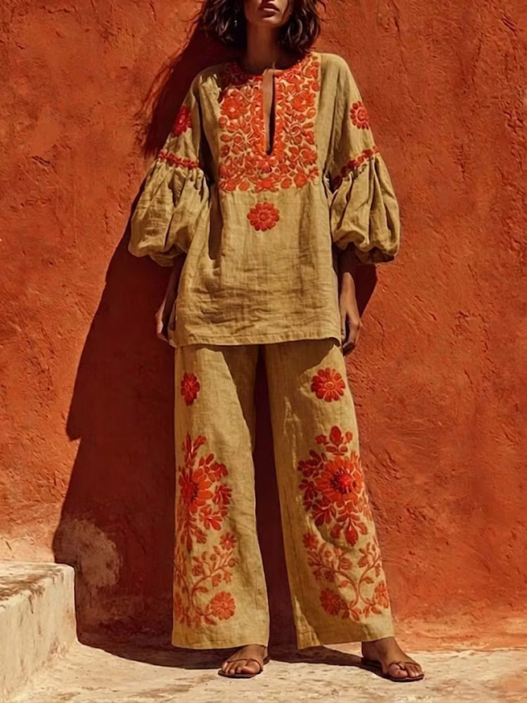 Conjunto Bohemio Bordado Leani
