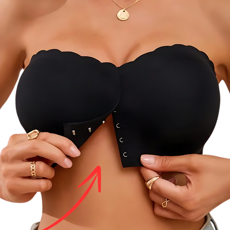 Sujetador con Broches Delanteros sin Tirantes 3X1