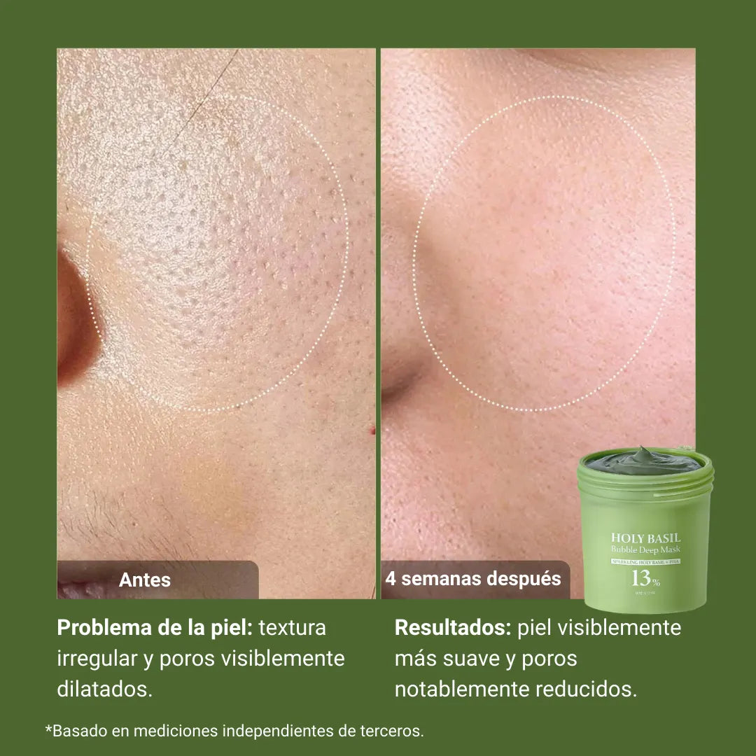 Mascarilla Facial de Burbujas de Albahaca Sagrada