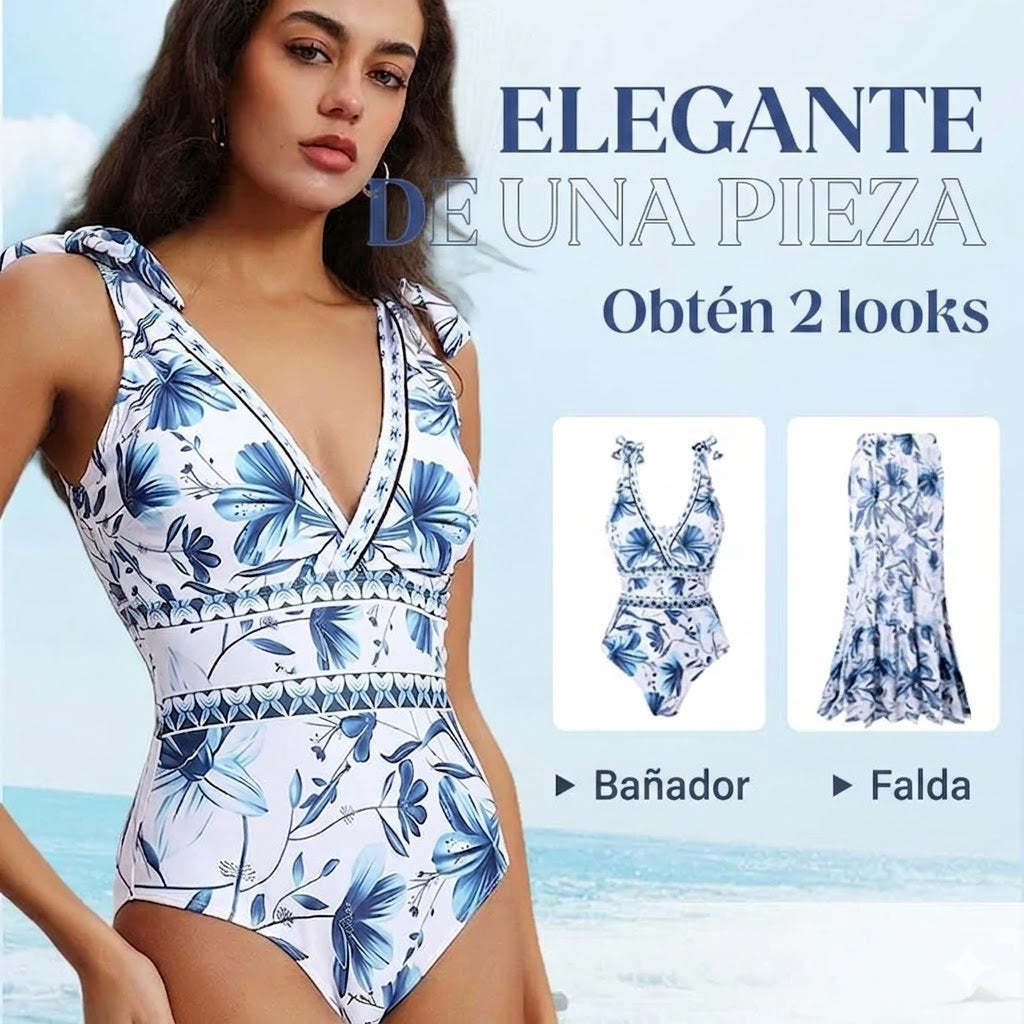 Set Vestido de Baño Estampado Ceren