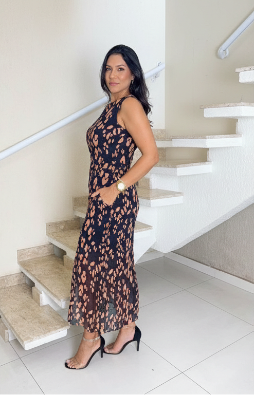 Vestido Midi Safari Chic
