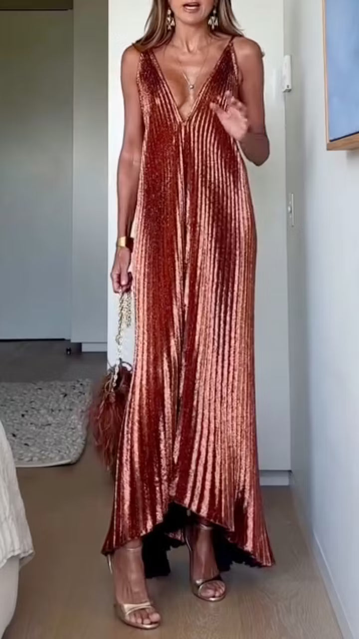 Vestido chic de pliegues irregulares