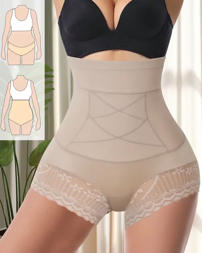 pantalón de cintura alta con compresión cruzada