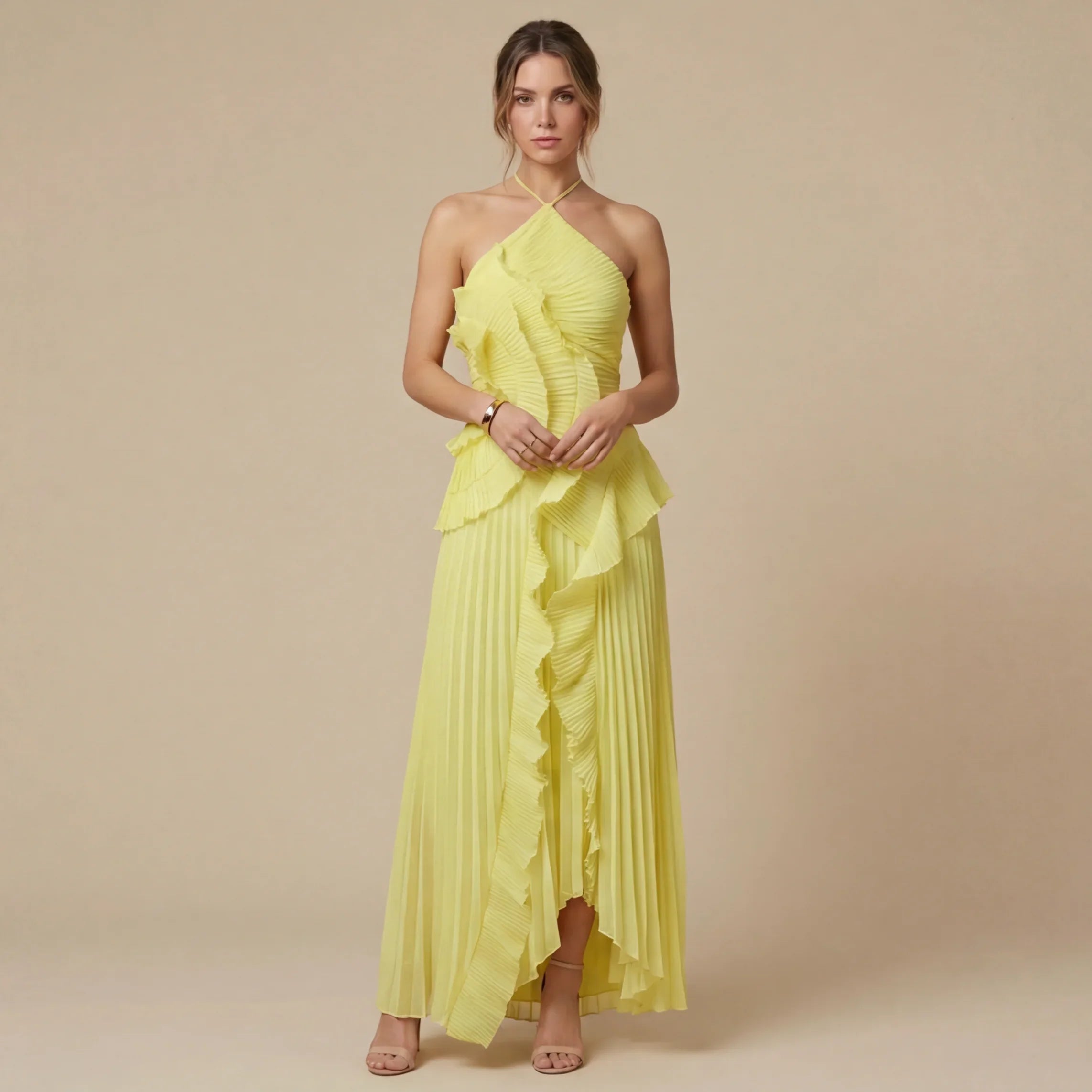 Vestido Largo Plisado Madelen