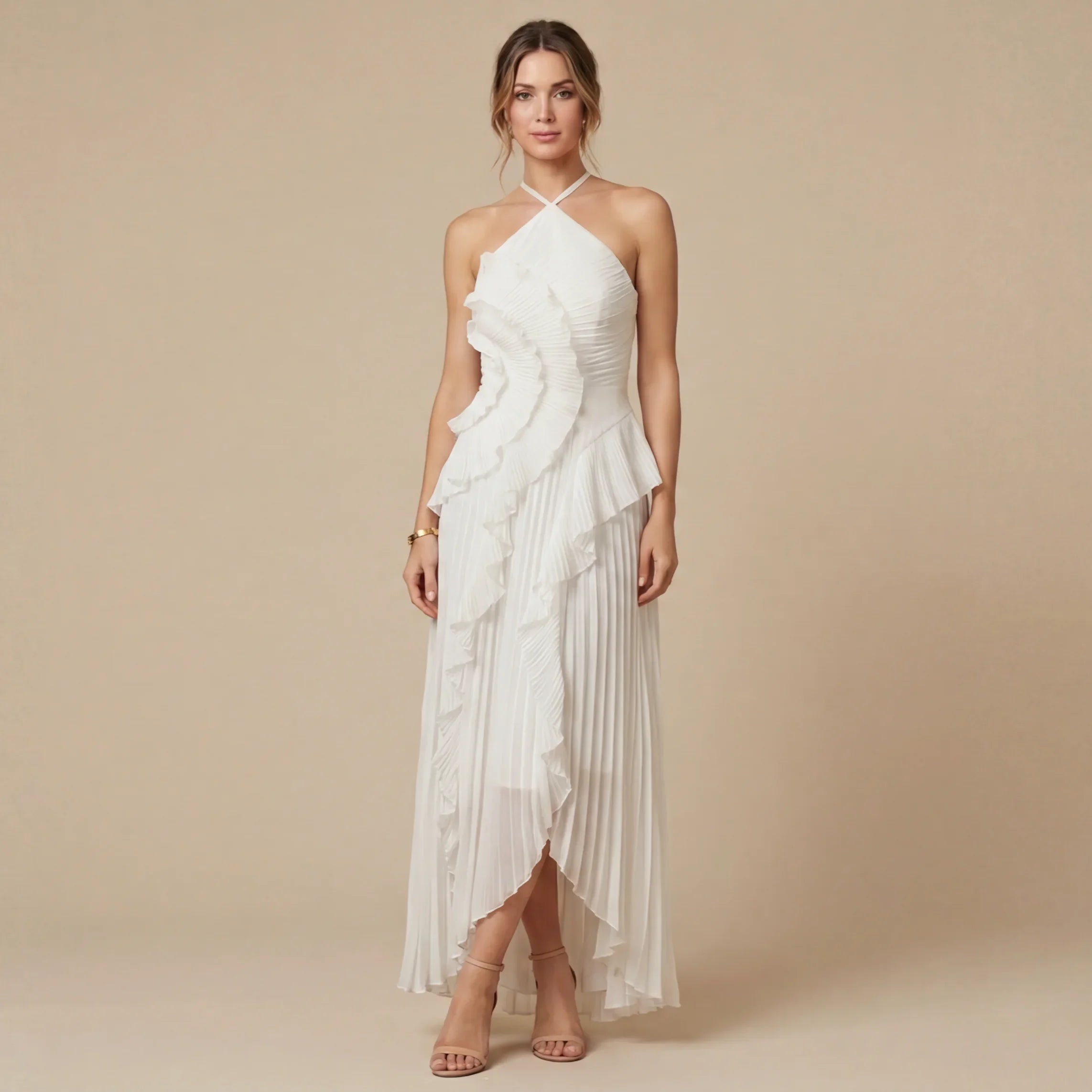 Vestido Largo Plisado Madelen
