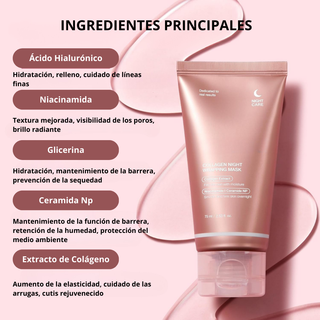 Mascarilla Facial de envoltorio Colágeno