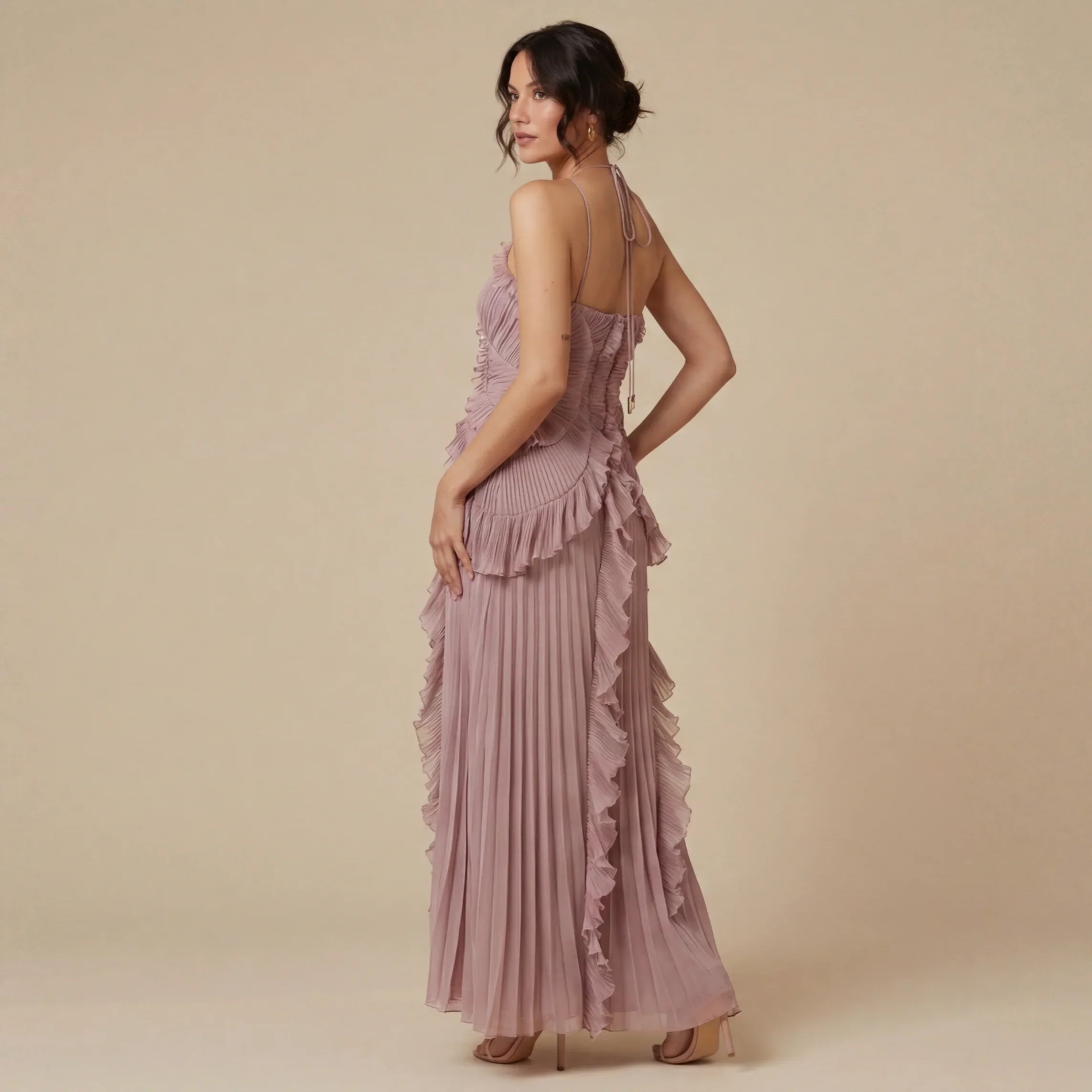 Vestido Largo Plisado Madelen