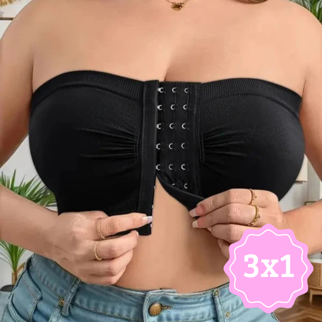 Sujetador con hebilla frontal para tallas grandes 3x1