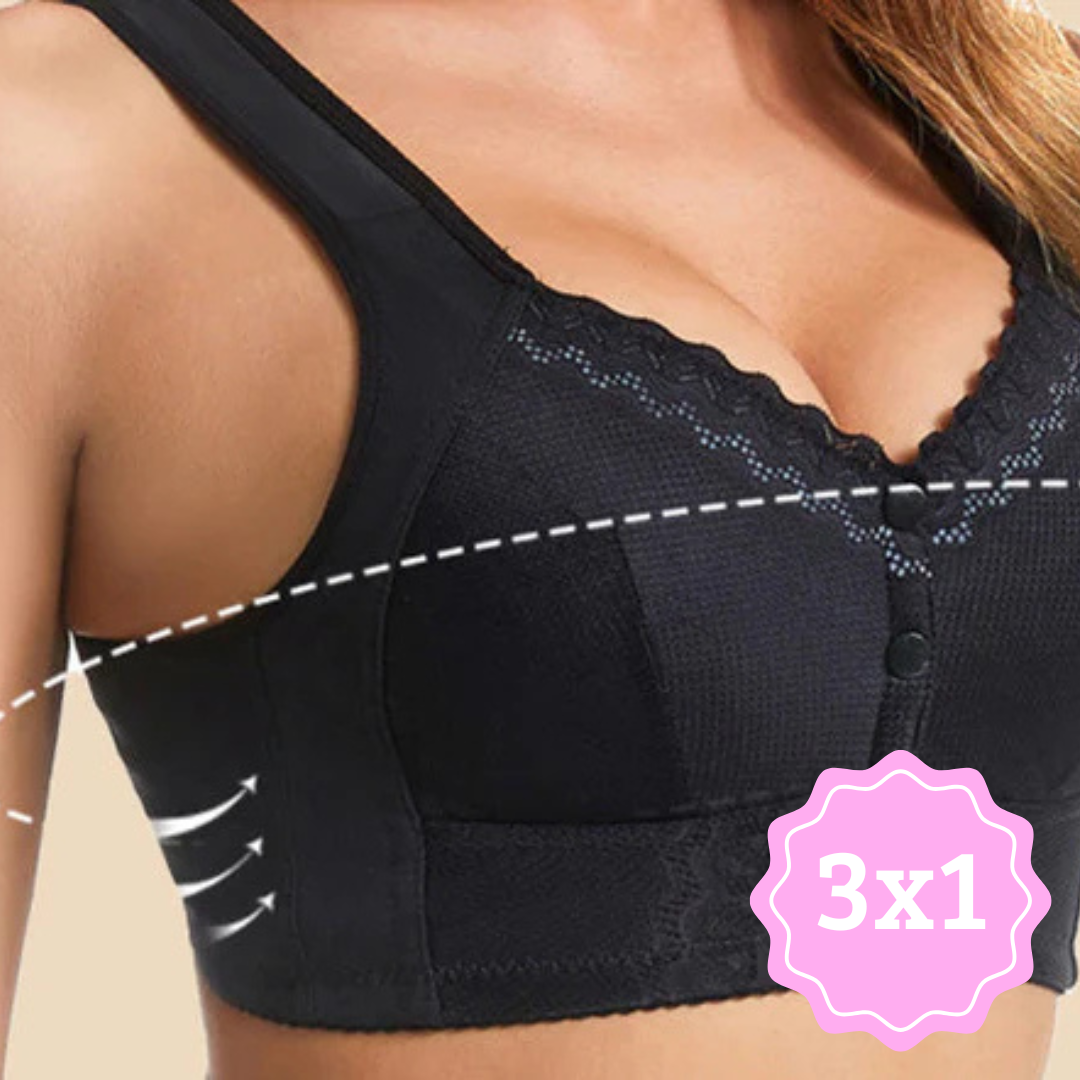 Sujetador transpirable con cierre frontal 3X1