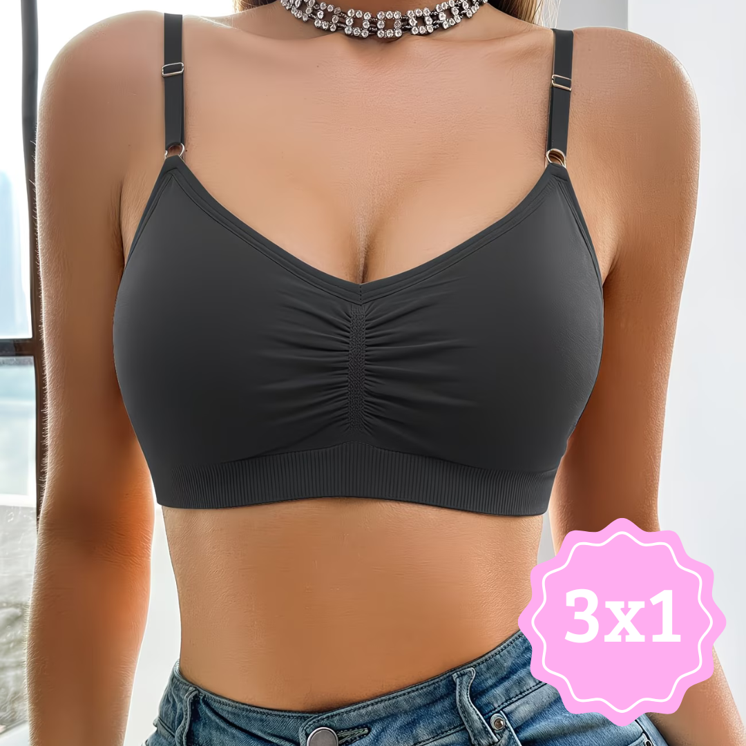 Sujetador Sin Costuras Estilo Top con Tirantes Ajustables 3X1