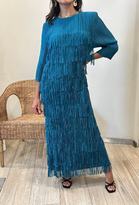 Escalonado Vestido de Flecos Dina