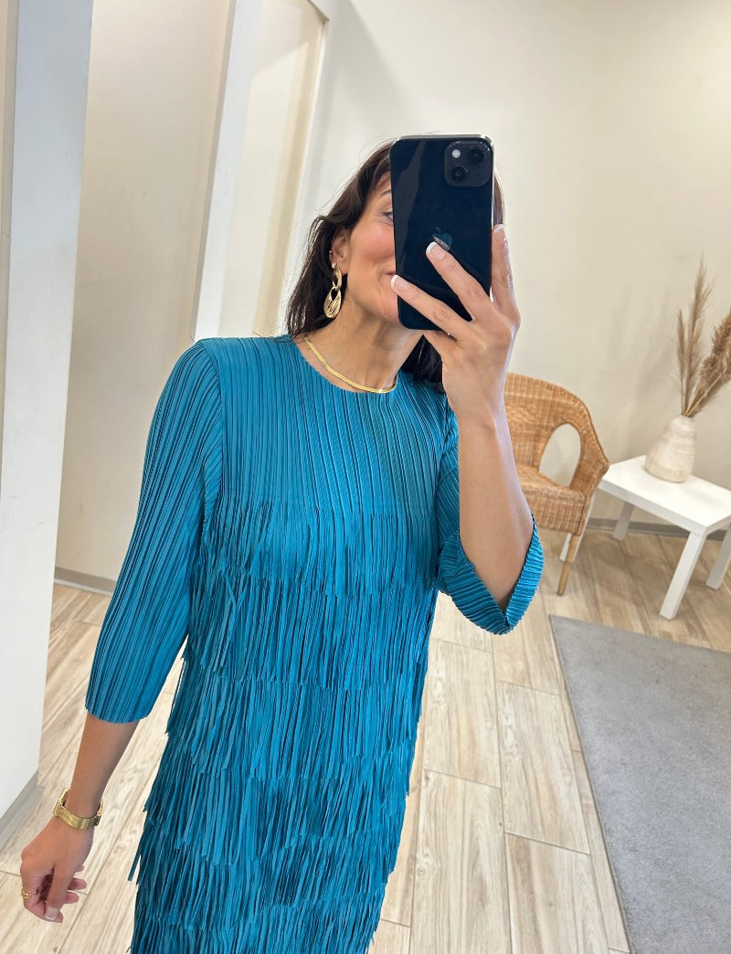 Escalonado Vestido de Flecos Dina