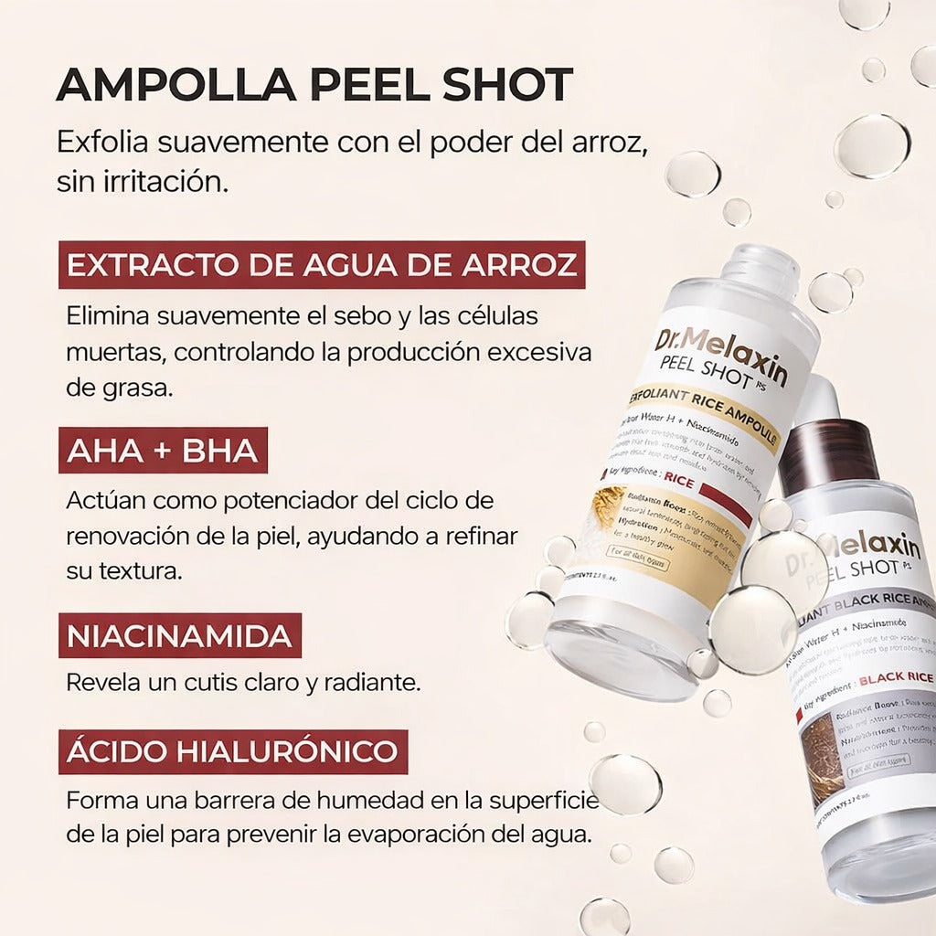 Rutina de "skin glass"Dr. Melaxin Peel Shot