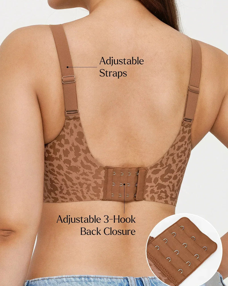 Sujetador push-up estampado de leopardo 3x1