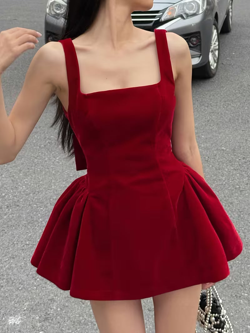 Vestido Corto de Terciopelo Derim