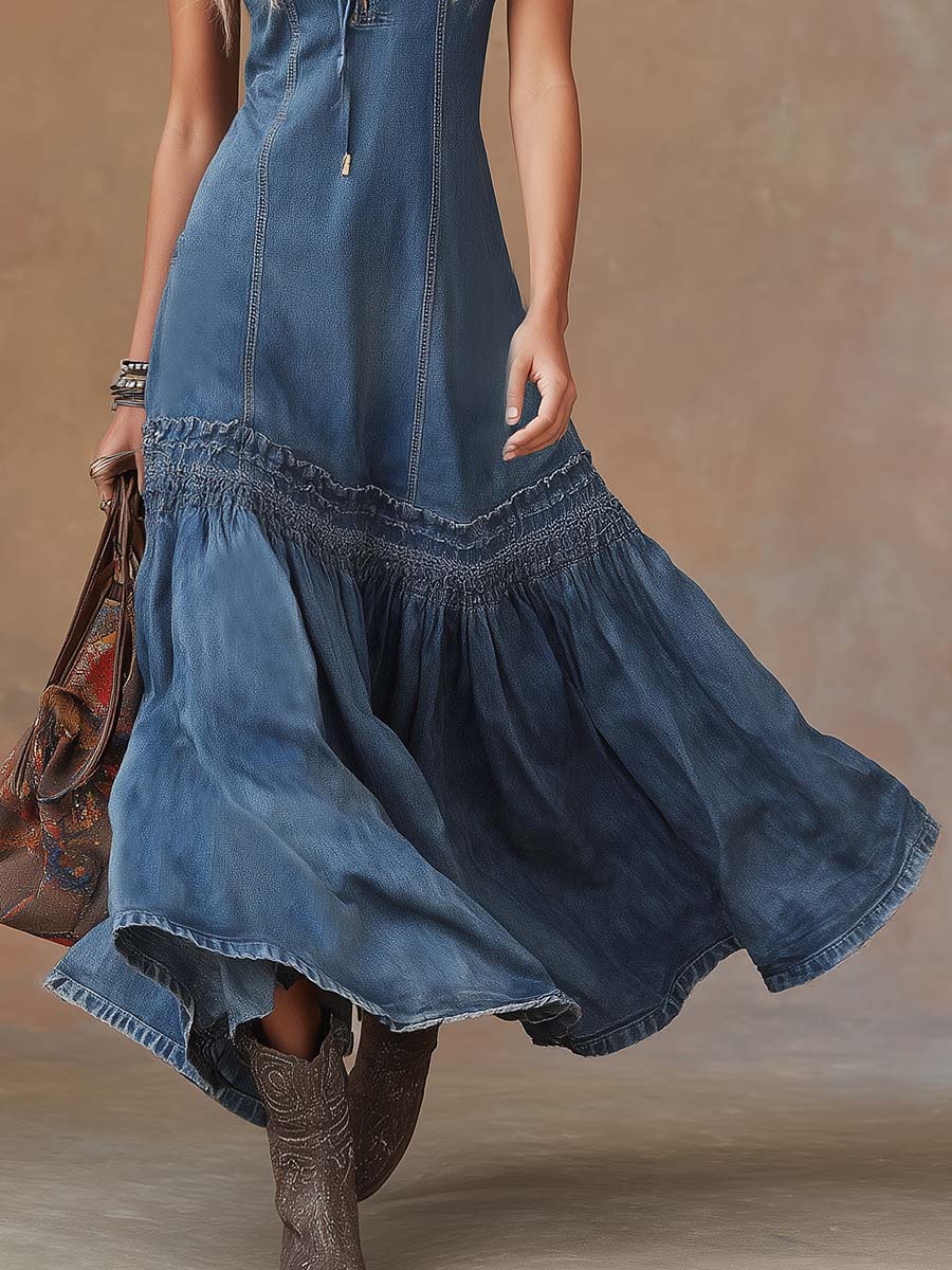 Vestido Western Denim Luxe