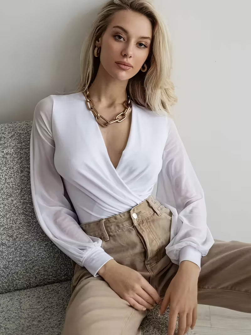 Body Cuello Cruzado Plisado