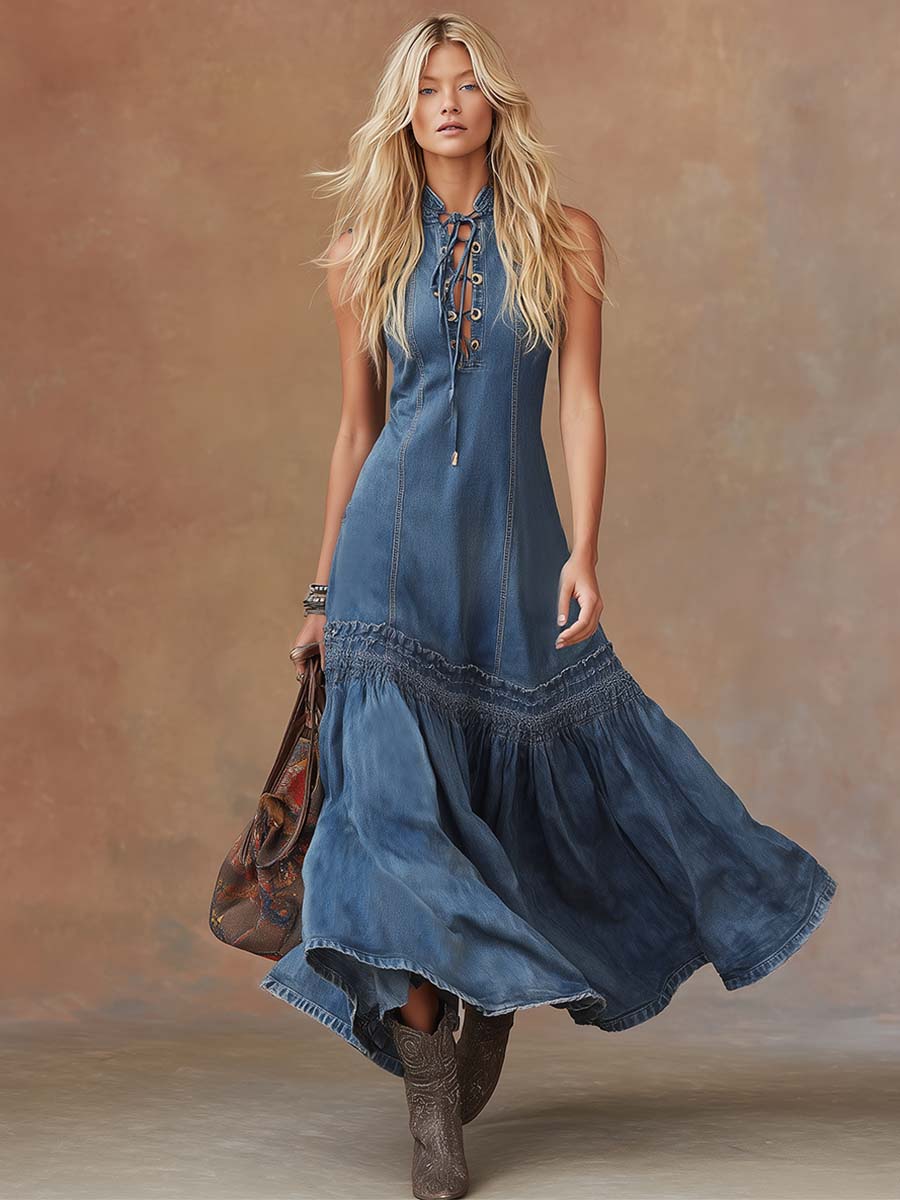 Vestido Western Denim Luxe