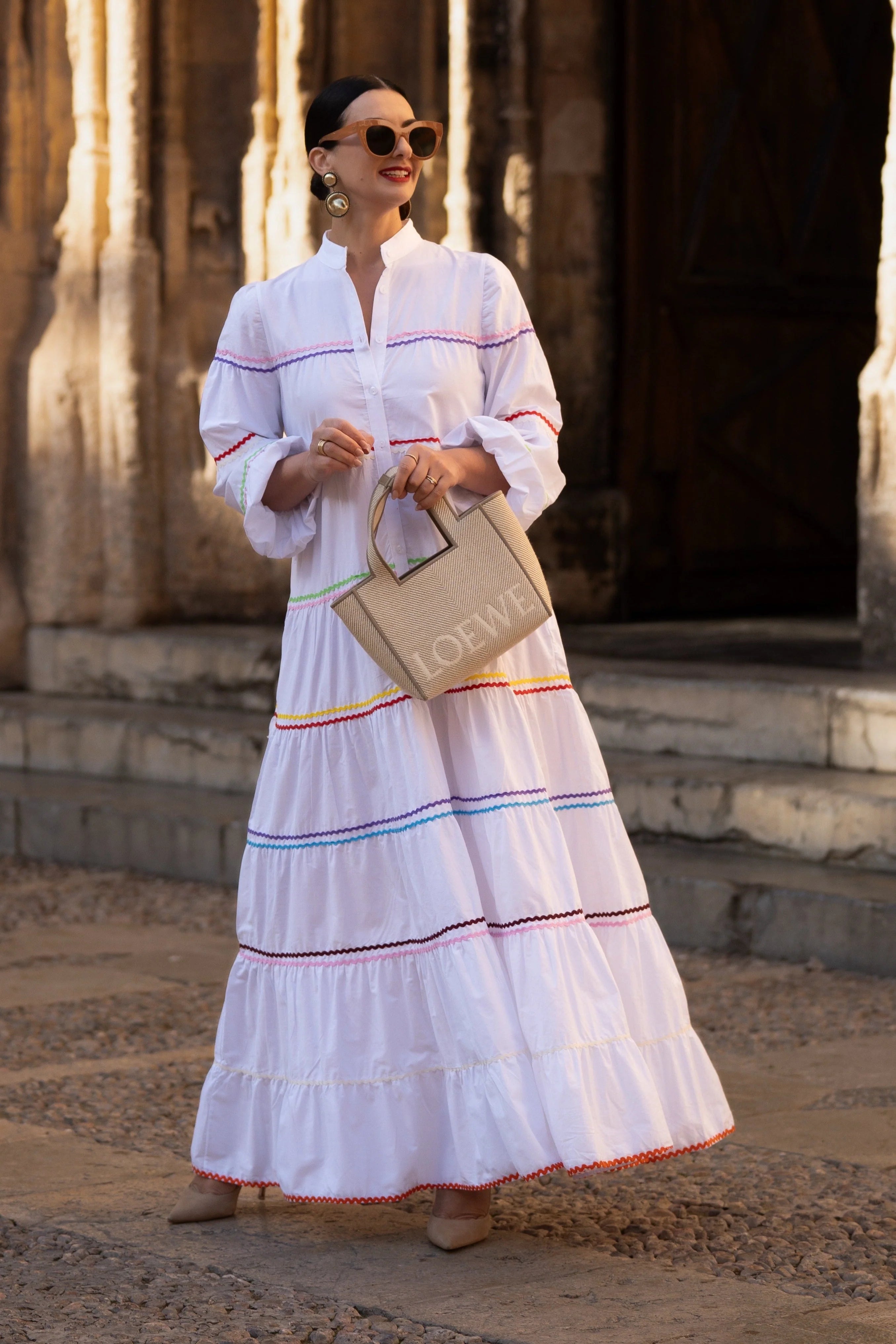 Maxi Vestido Camisero Arcoíris Folk