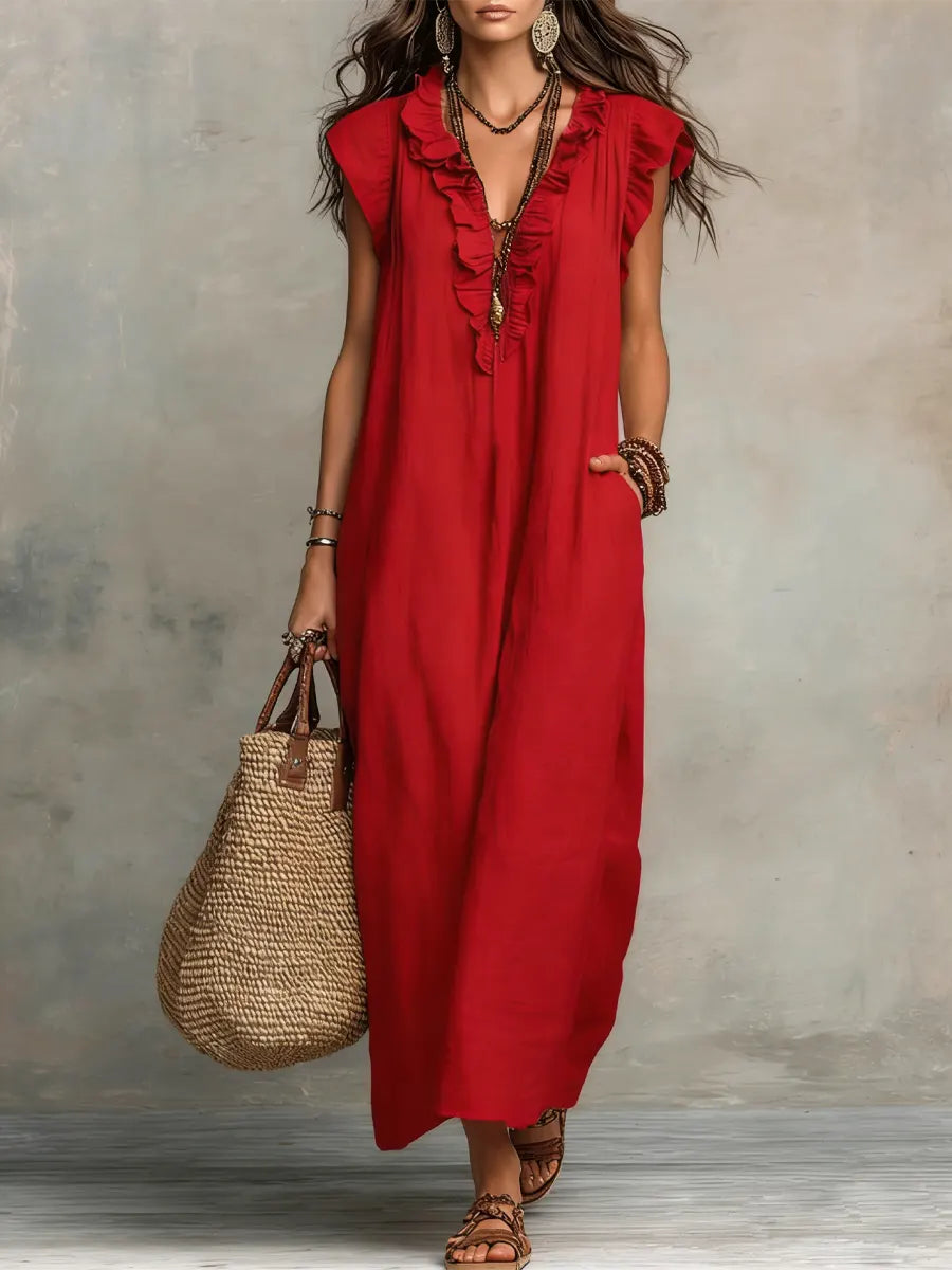 Vestido Largo Bohemio Fluido Asad