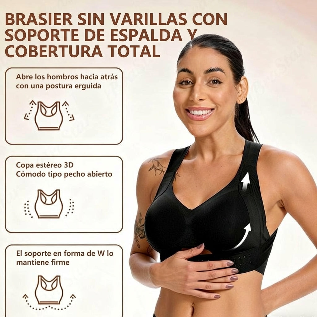 Sujetador corrector de postura sin varillas 2X1