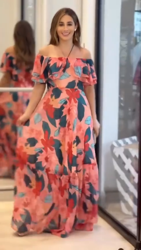 Vestido Glam Largo Flora