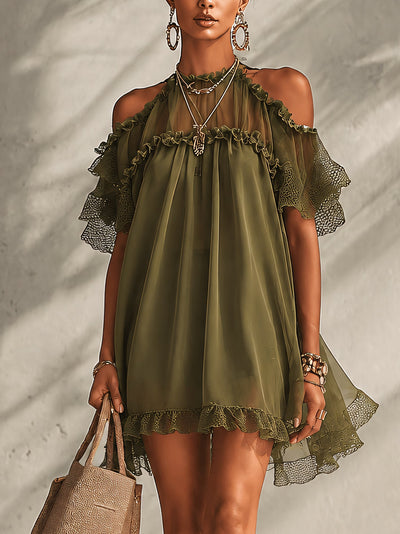 Fera /Vestido Midi Sofisticado con volantes