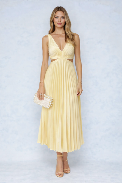 Vestido Midi Plisado Solsticio