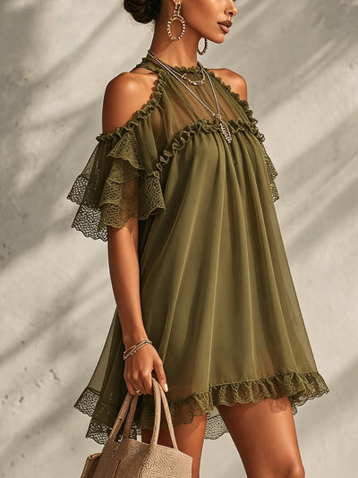 Fera /Vestido Midi Sofisticado con volantes