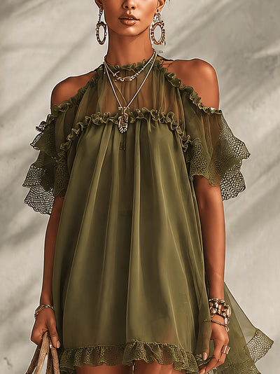 Fera /Vestido Midi Sofisticado con volantes