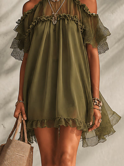 Fera /Vestido Midi Sofisticado con volantes