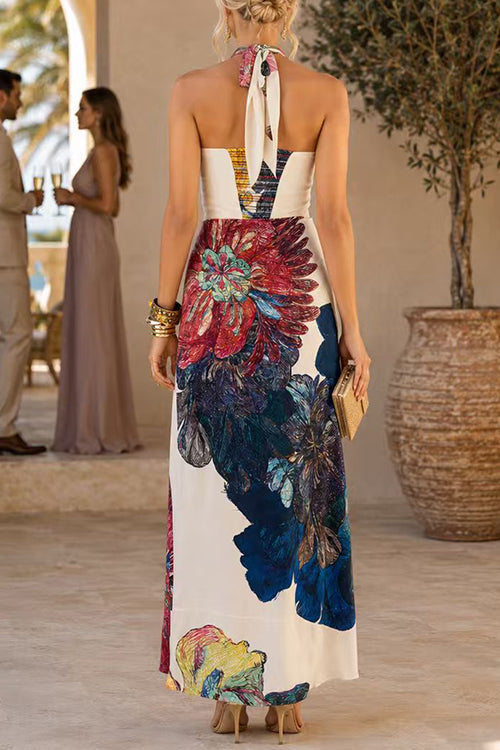 Vestido Halter Estampado Emilia