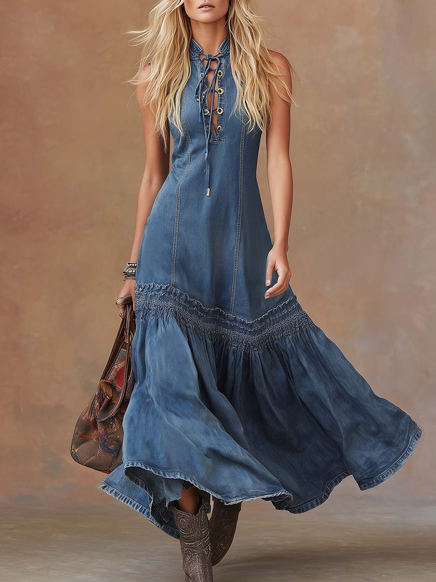 Vestido Western Denim Luxe