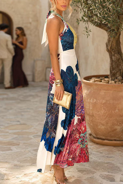 Vestido Halter Estampado Emilia