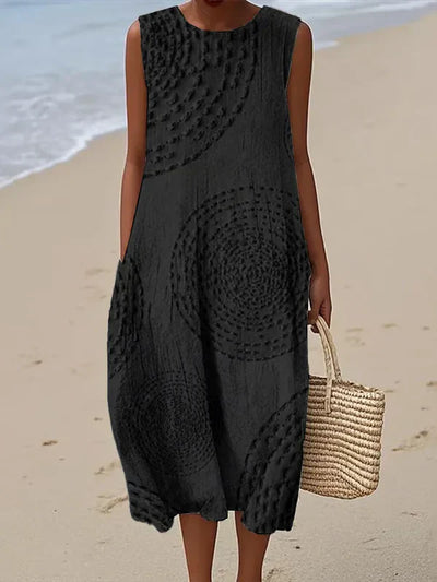 Vestido sin mangas con estampado artistico