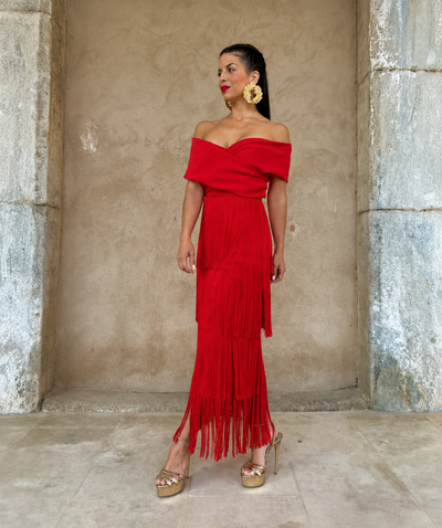 Vestido Sofisticado de flecos Valentina