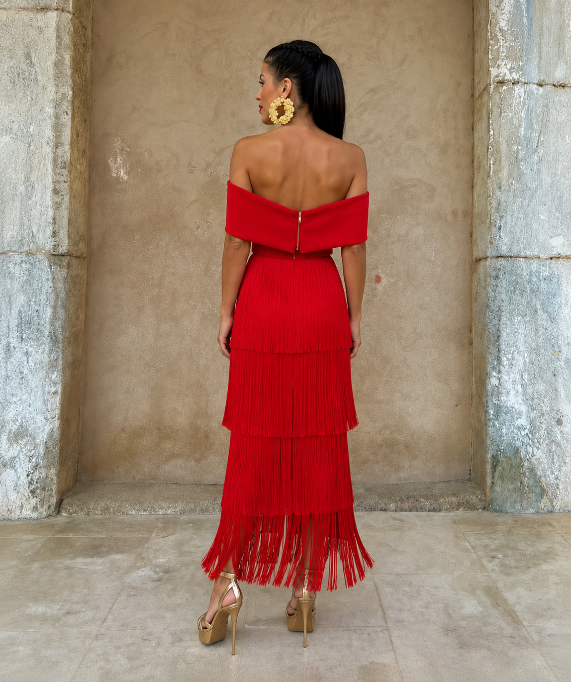 Vestido Sofisticado de flecos Valentina