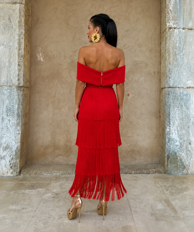 Vestido Sofisticado de flecos Valentina