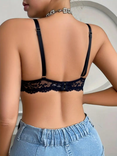 Sujetador Push-Up Encaje Semi Transparente 2x1