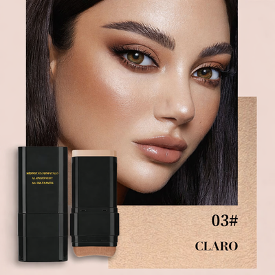 Base de maquillaje en barra y brocha