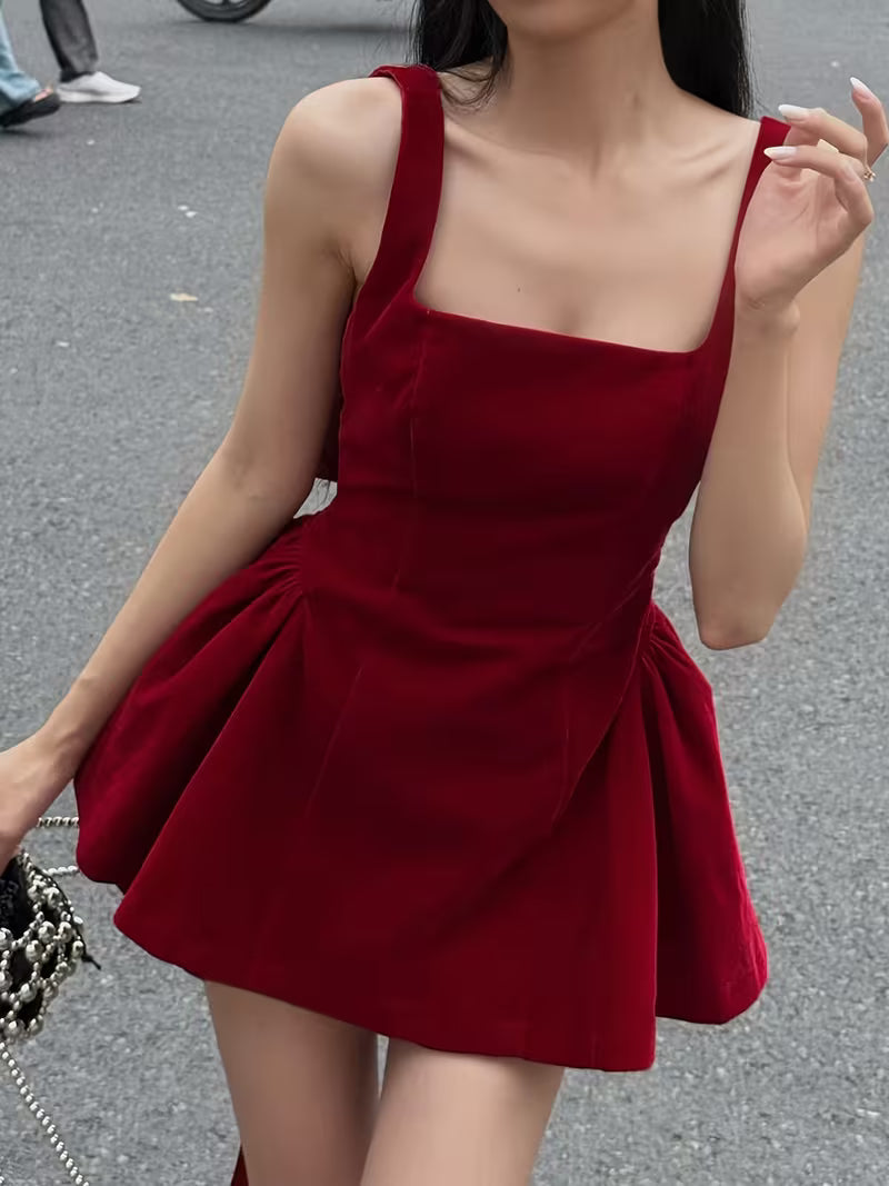 Vestido Corto de Terciopelo Derim