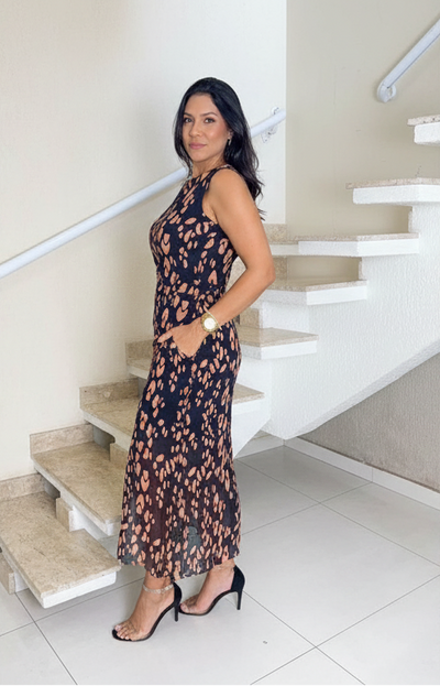 Vestido Midi Safari Chic