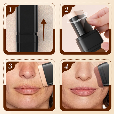 Base de maquillaje en barra y brocha