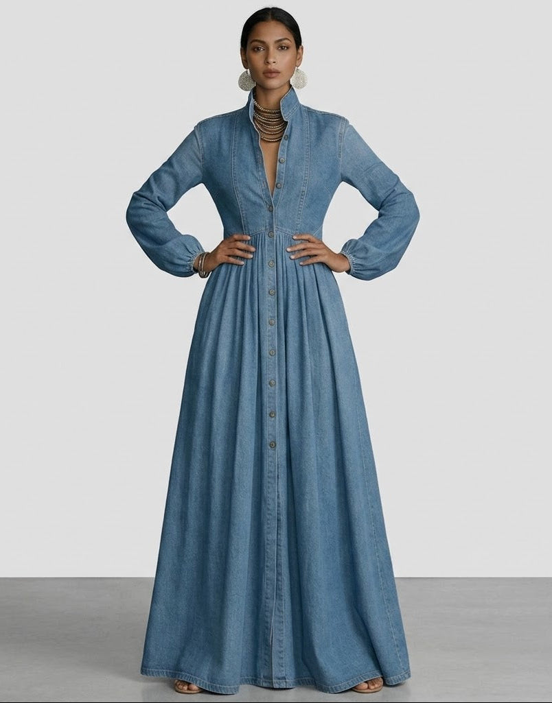 Maxi Vestido Estilo Camisero May