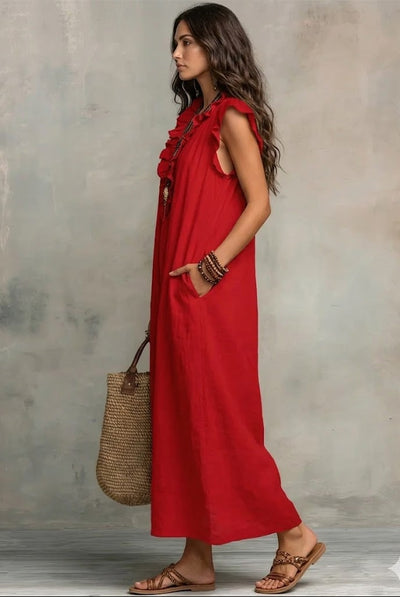 Vestido Largo Bohemio Fluido Asad