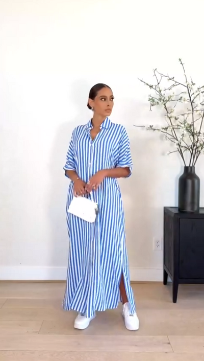 Vestido Estampado de Rayas Claris