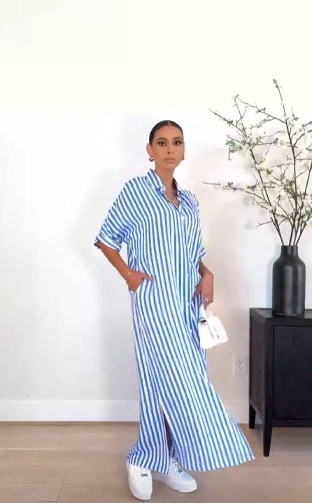 Vestido Estampado de Rayas Claris